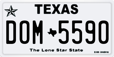 TX license plate DOM5590