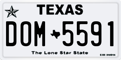TX license plate DOM5591
