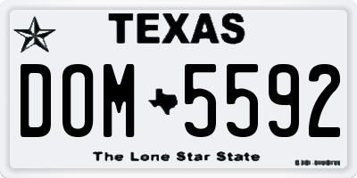 TX license plate DOM5592