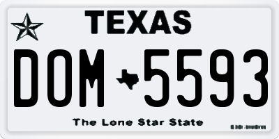TX license plate DOM5593
