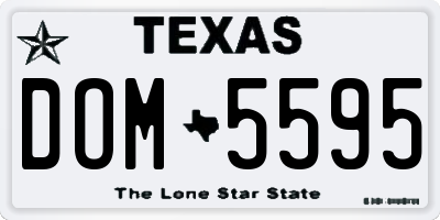 TX license plate DOM5595