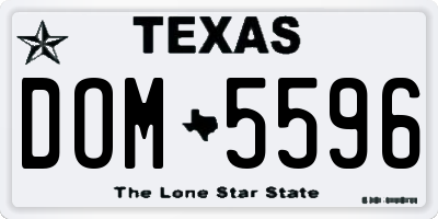 TX license plate DOM5596