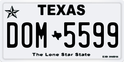 TX license plate DOM5599