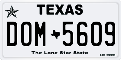 TX license plate DOM5609