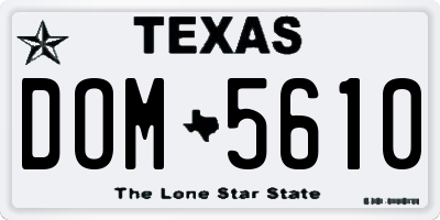 TX license plate DOM5610