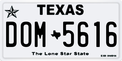 TX license plate DOM5616