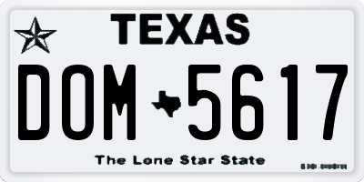 TX license plate DOM5617