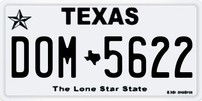 TX license plate DOM5622