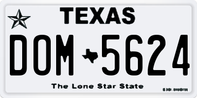 TX license plate DOM5624