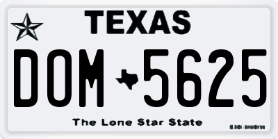 TX license plate DOM5625