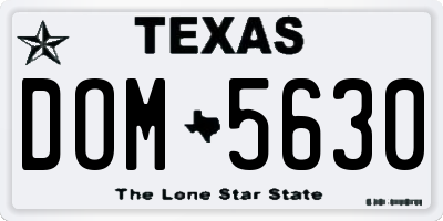 TX license plate DOM5630