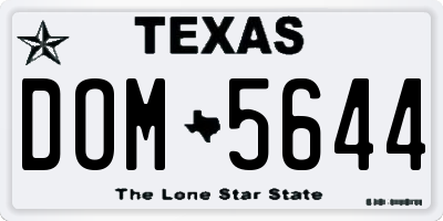 TX license plate DOM5644