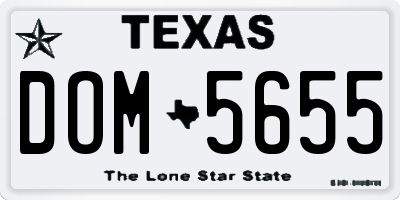 TX license plate DOM5655
