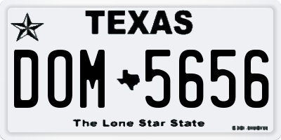 TX license plate DOM5656