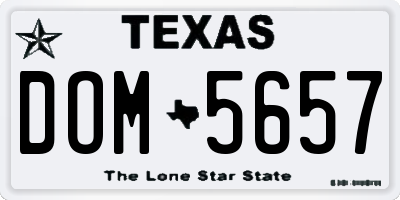 TX license plate DOM5657