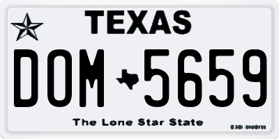 TX license plate DOM5659