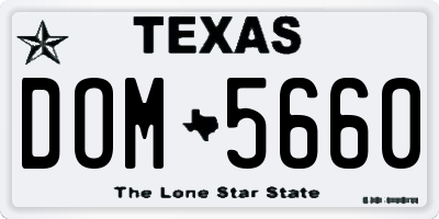 TX license plate DOM5660