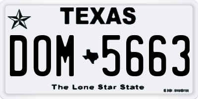 TX license plate DOM5663