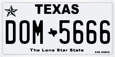 TX license plate DOM5666