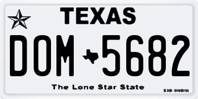 TX license plate DOM5682