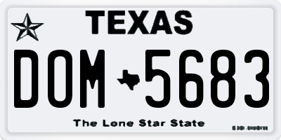 TX license plate DOM5683