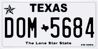 TX license plate DOM5684
