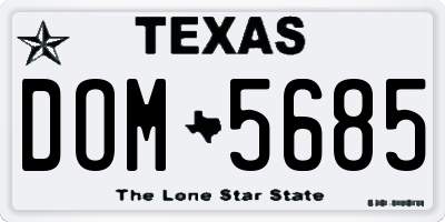 TX license plate DOM5685