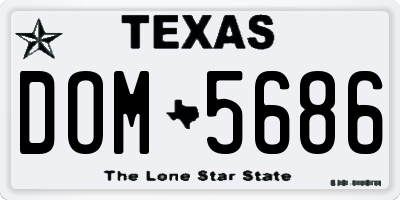 TX license plate DOM5686