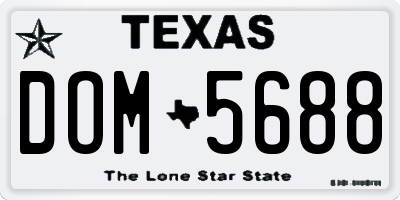 TX license plate DOM5688