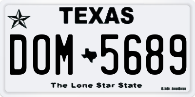 TX license plate DOM5689