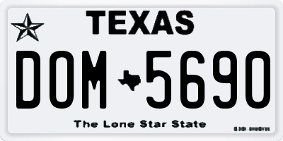 TX license plate DOM5690