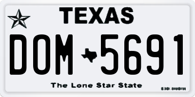 TX license plate DOM5691