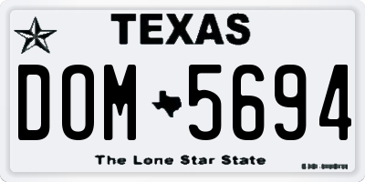 TX license plate DOM5694