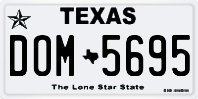 TX license plate DOM5695