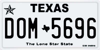 TX license plate DOM5696