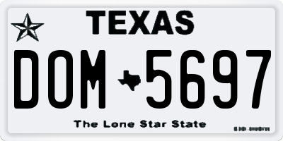 TX license plate DOM5697