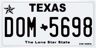 TX license plate DOM5698