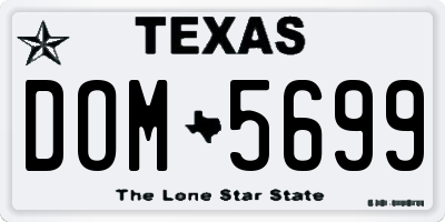 TX license plate DOM5699