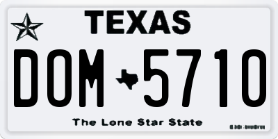 TX license plate DOM5710