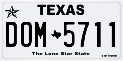 TX license plate DOM5711