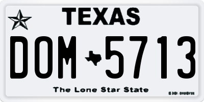 TX license plate DOM5713
