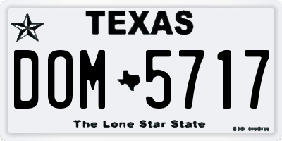 TX license plate DOM5717