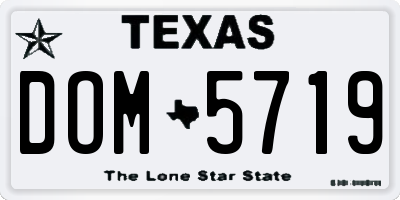 TX license plate DOM5719