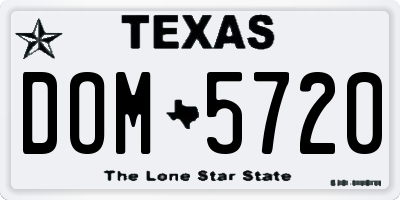TX license plate DOM5720