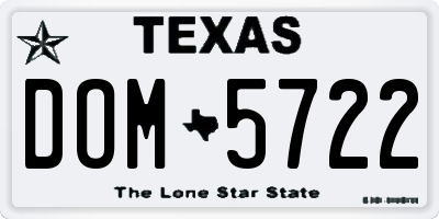 TX license plate DOM5722