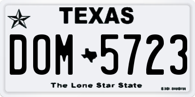 TX license plate DOM5723