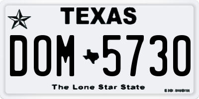TX license plate DOM5730