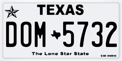 TX license plate DOM5732