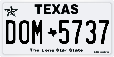 TX license plate DOM5737