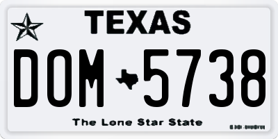TX license plate DOM5738